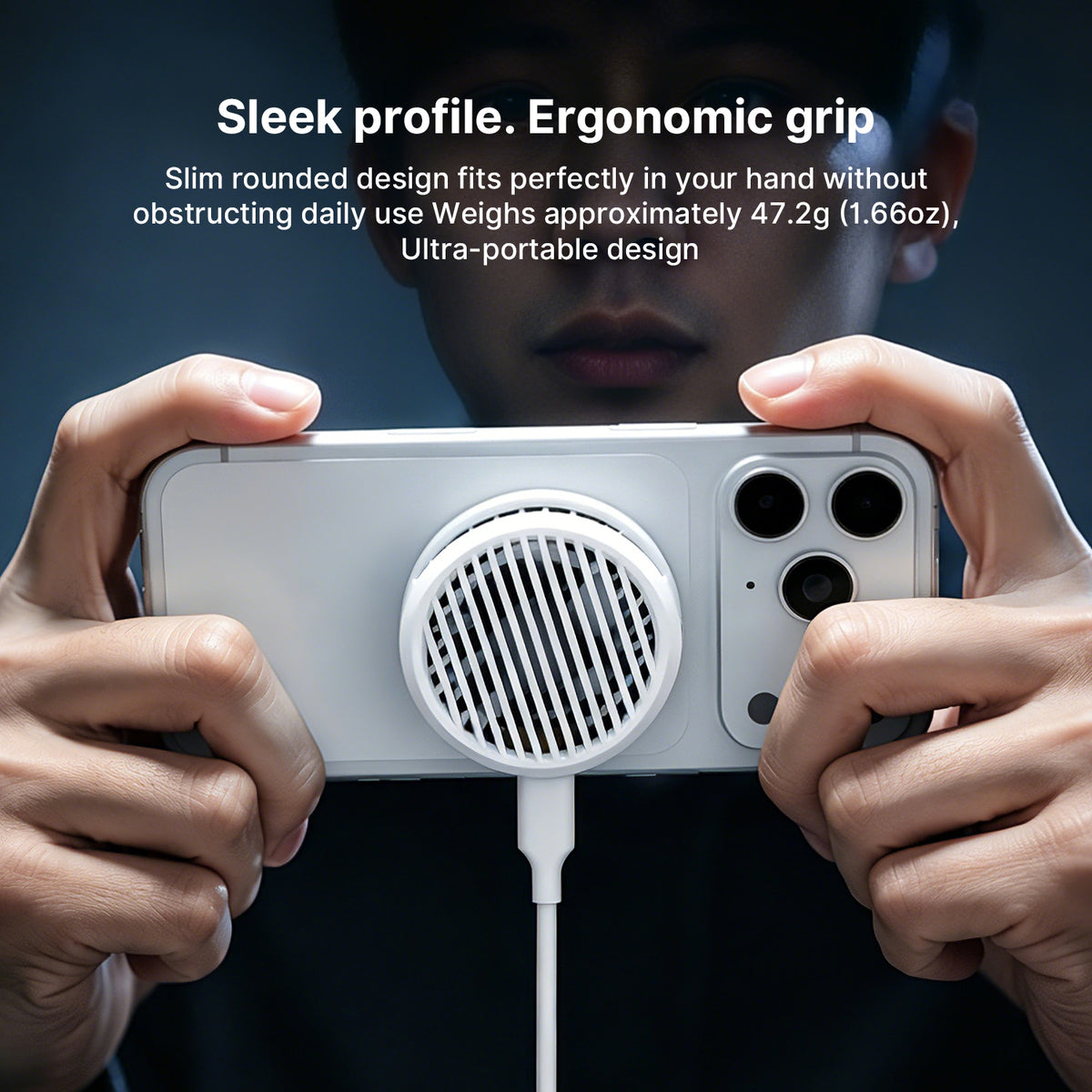 Retro Magnetic Phone Cooler, Dual-Core Semiconductor Cooling Fan for iPhone, Android, Gaming Consoles