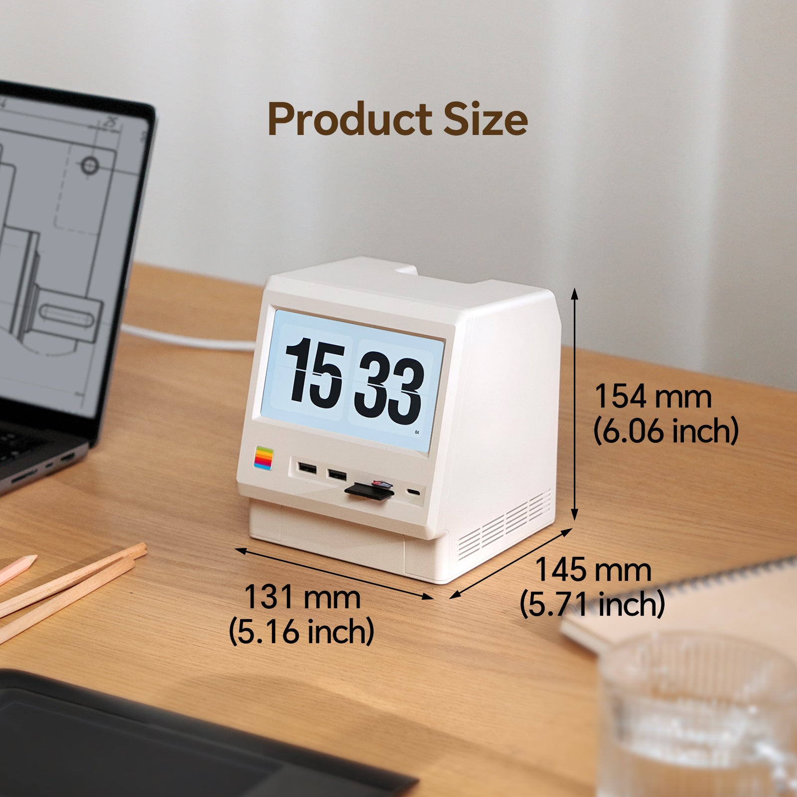 Mac mini M4 Retro Dock with 80Gbps SSD NVMe Enclosure and 5-inch Display