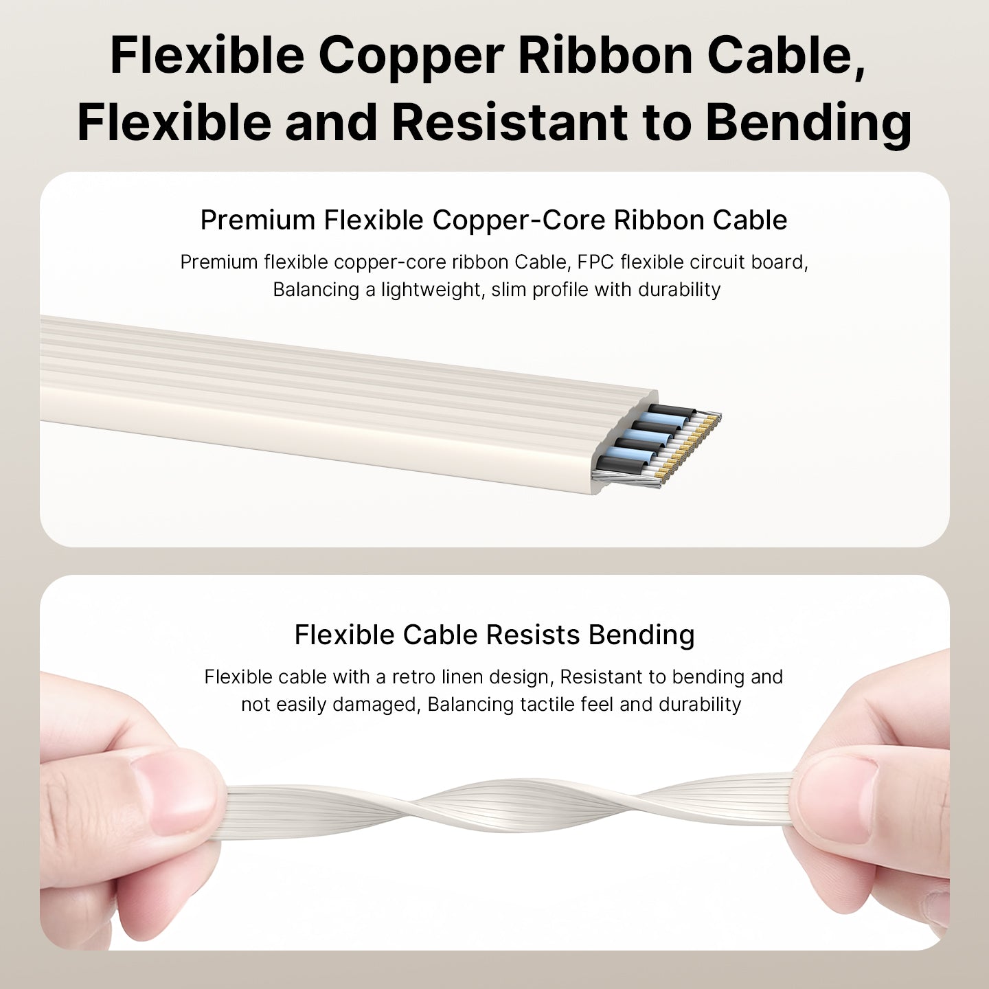 Retro 80Gbps USB4 Flat Cable, 3.3ft/1m, 240W Charging, 8K@60Hz Video, Compatible with Thunderbolt 5/4/3
