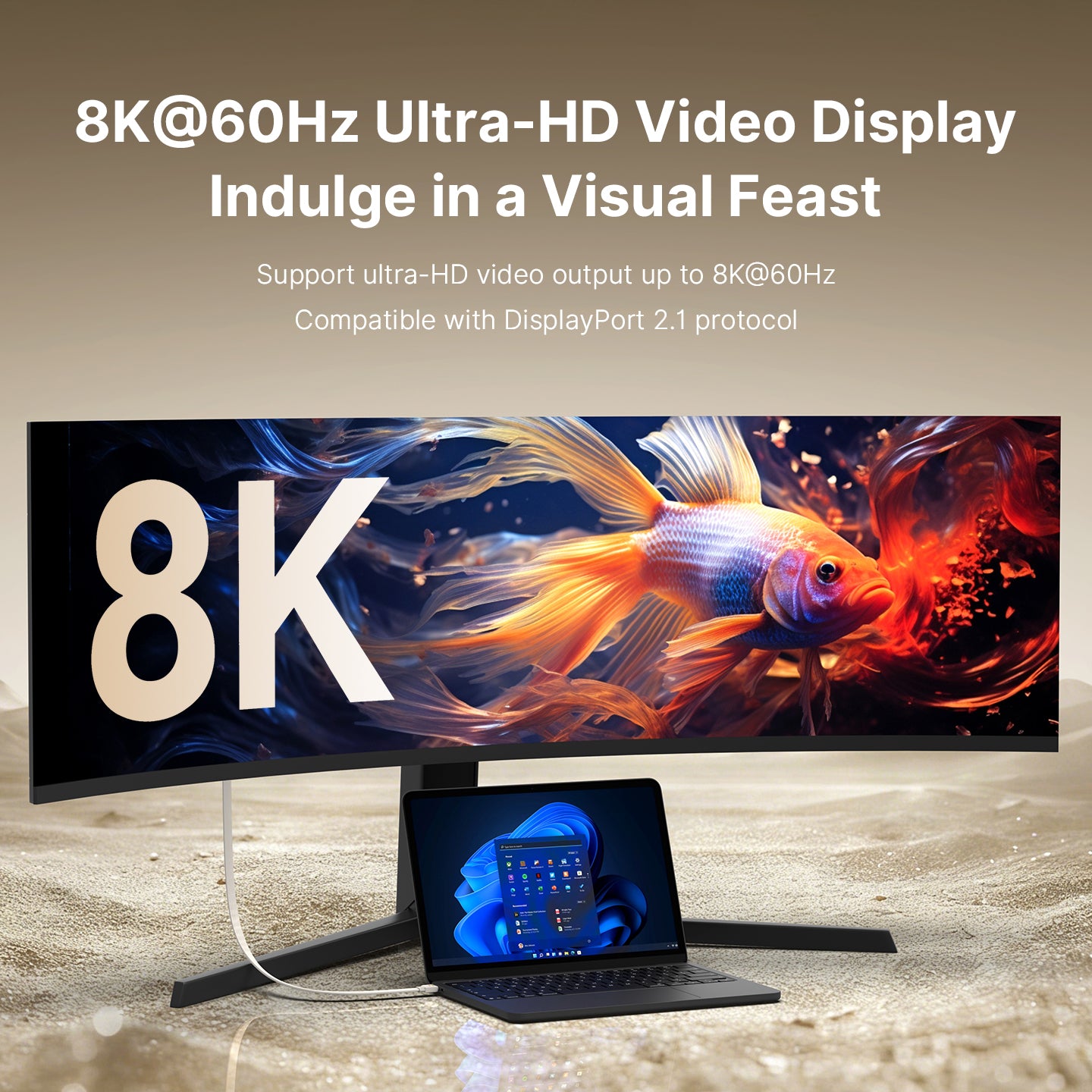 Retro 80Gbps USB4 Flat Cable, 3.3ft/1m, 240W Charging, 8K@60Hz Video, Compatible with Thunderbolt 5/4/3