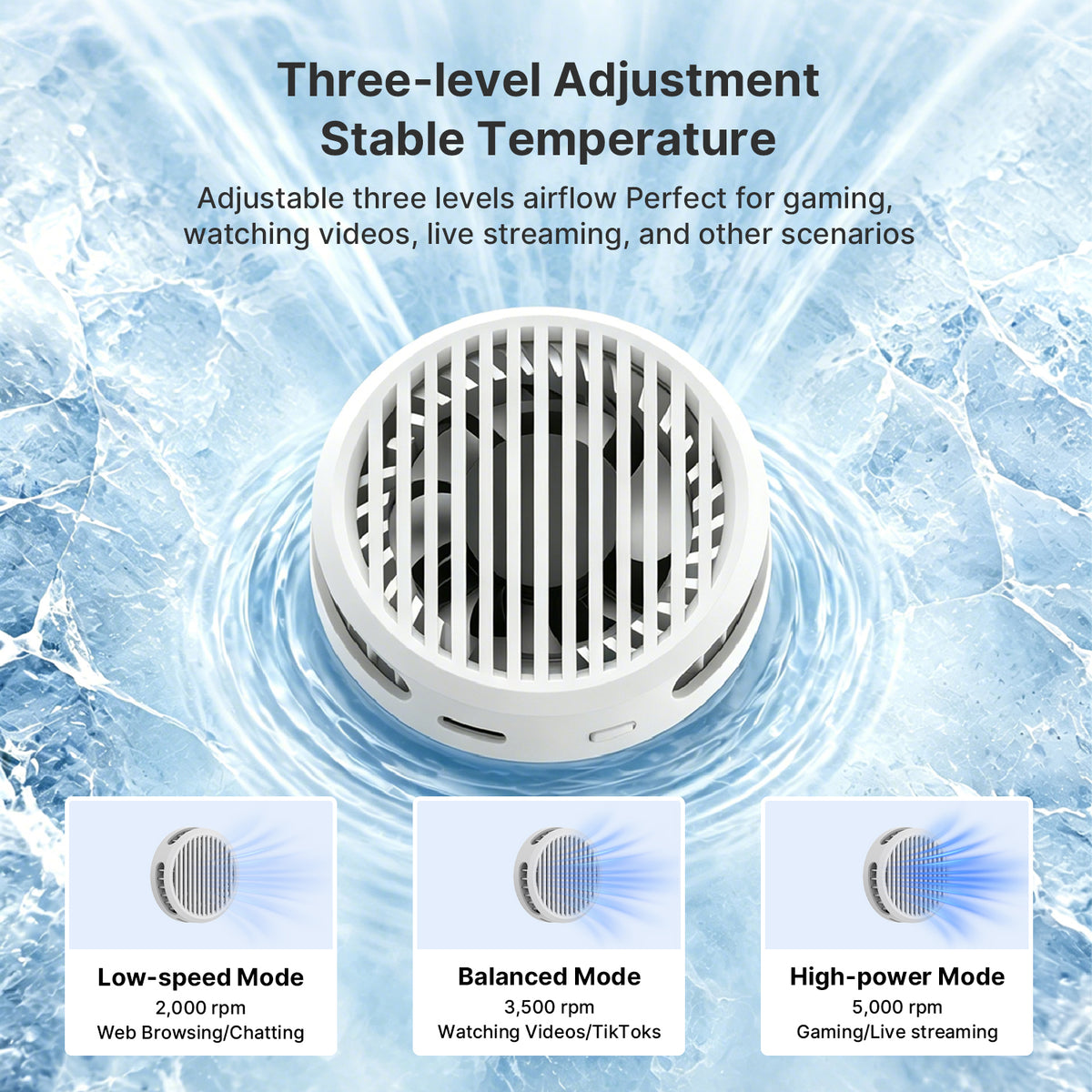 Retro Magnetic Phone Cooler, Dual-Core Semiconductor Cooling Fan for iPhone, Android, Gaming Consoles