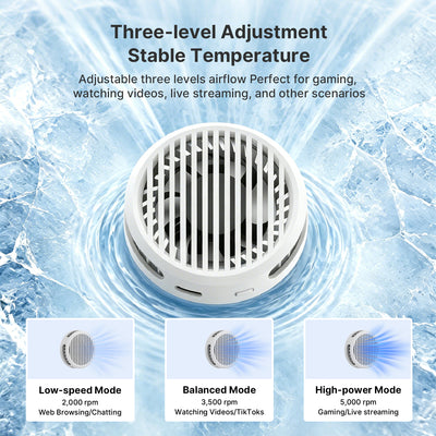Retro Magnetic Phone Cooler, Dual-Core Semiconductor Cooling Fan for iPhone, Android, Gaming Consoles