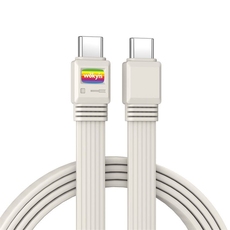 Retro 80Gbps USB4 Flat Cable, 3.3ft/1m, 240W Charging, 8K@60Hz Video, Compatible with Thunderbolt 5/4/3