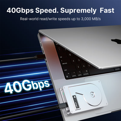 Retro 40Gbps M.2 NVMe SSD Enclosure compatible with USB4 Thunderbolt 4/3