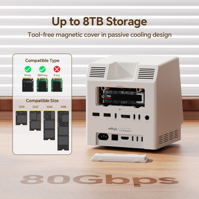 Mac mini M4 Retro Dock with 80Gbps SSD NVMe Enclosure and 5-inch Display