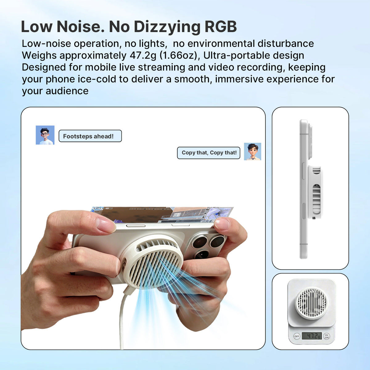 Retro Magnetic Phone Cooler, Dual-Core Semiconductor Cooling Fan for iPhone, Android, Gaming Consoles