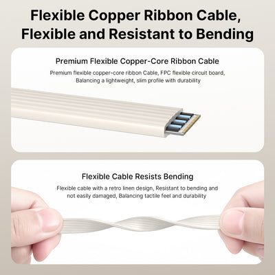 Retro 80Gbps USB4 Flat Cable, 3.3ft/1m, 240W Charging, 8K@60Hz Video, Compatible with Thunderbolt 5/4/3