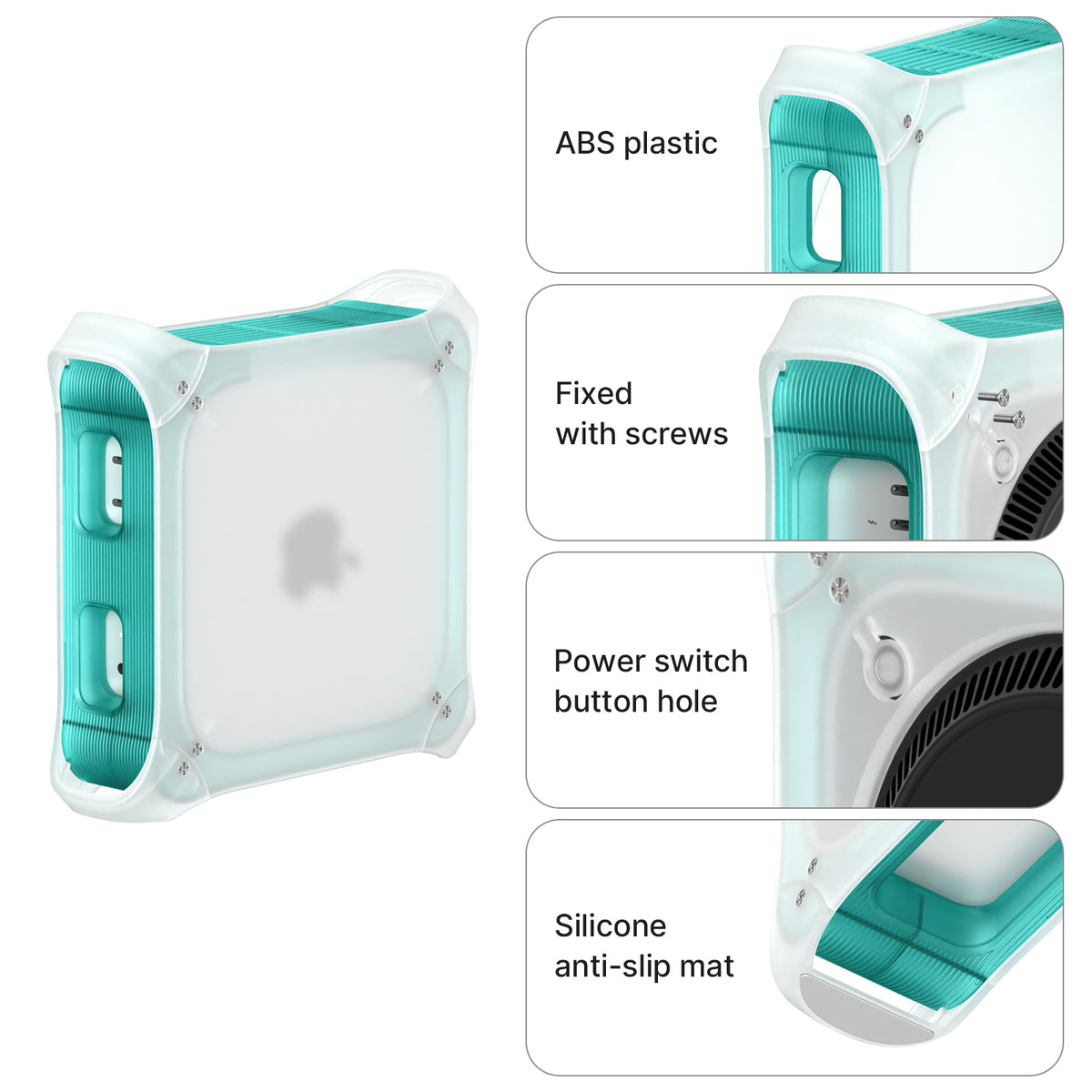 Retro Vertical Stand for Mac mini M6/M5/M4, Easy Access to Power Button, Cooling Desgin, Scratch-Proof, Anti-Slip Pads