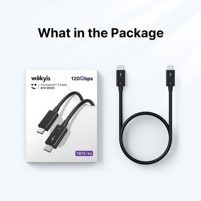120Gbps Thunderbolt 5 Cable, 3.3ft/1m, 240W Charging, 8K@60Hz Video, Compatible with Thunderbolt 5/4/3