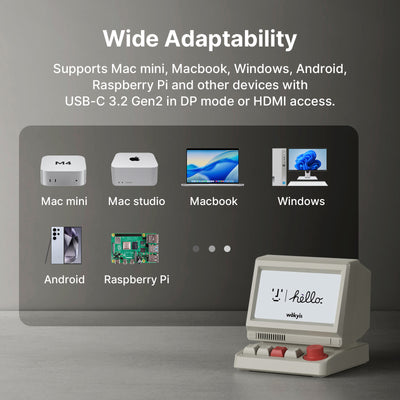 Mac mini M4 Retro Dock with 10Gbps SSD NVMe Enclosure, 5-inch Display and Shortcut Keys